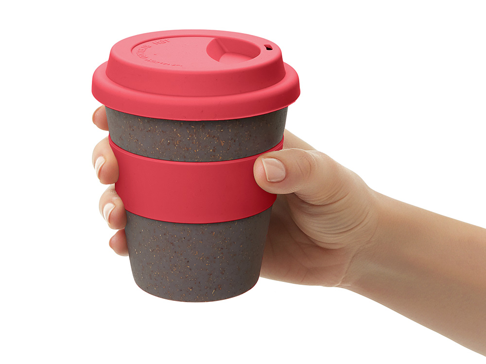 Стакан с силиконовой крышкой Cafe, розовый-5