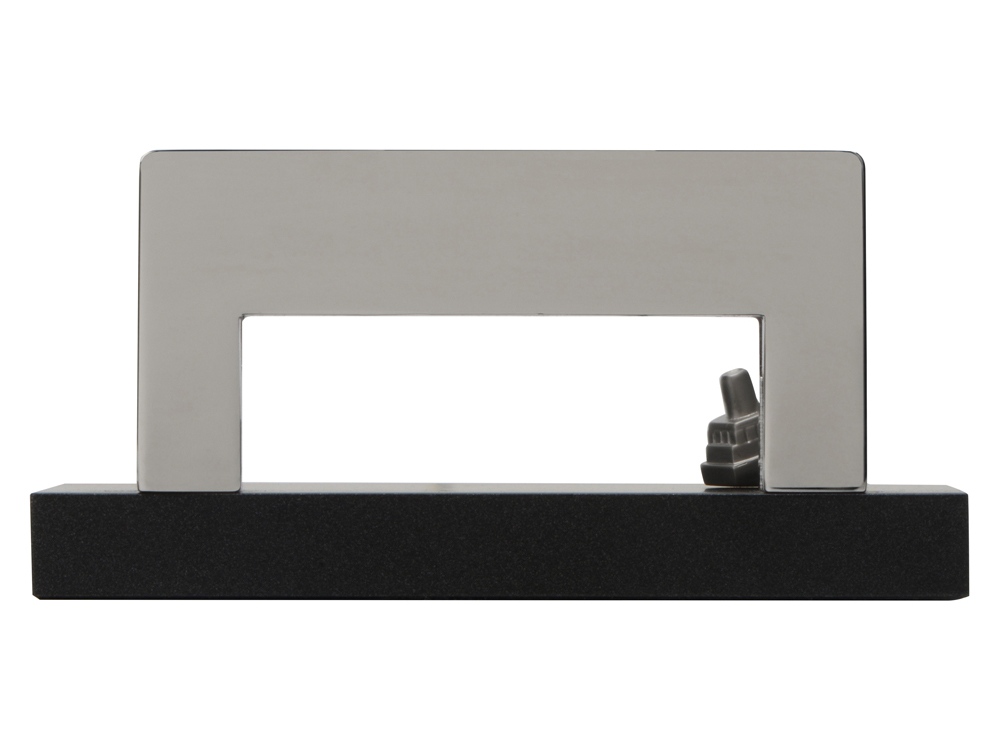 Подставка для визиток Круиз, серебристый/черный-4