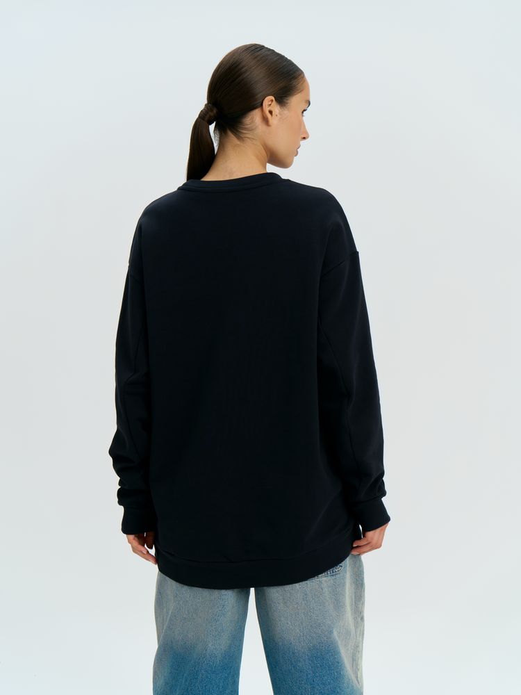 Свитшот оверсайз унисекс Omnifit, черный-6