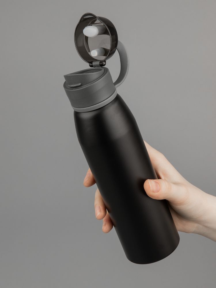 Бутылка для воды Billy Gym, матовая черная-3