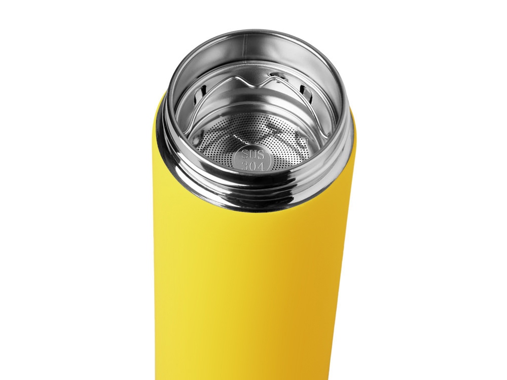 Вакуумный термос Vacuum Flask C1, soft touch, 420мл, желтый-7