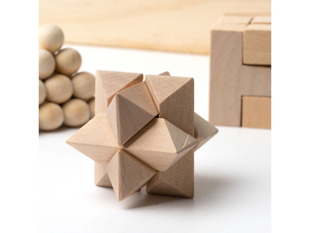 Набор головоломок Камушки из натурального дерева-2