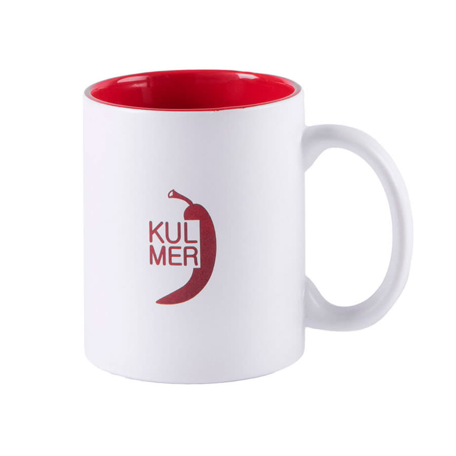 Кружка KULMER, керамика, белый, красный-1