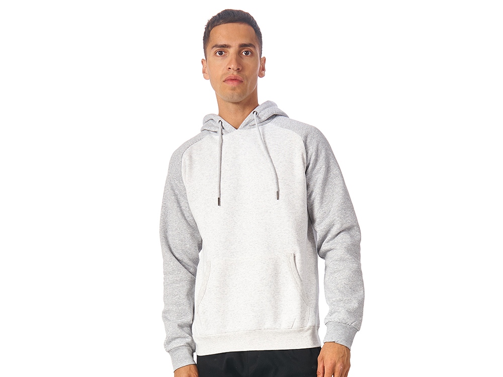 Толстовка с капюшоном Dublin мужская, серый меланж/белый меланж-0