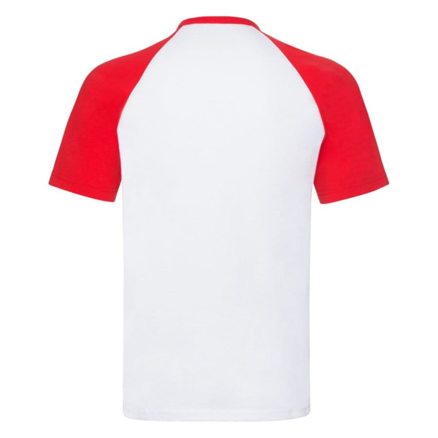Футболка мужская SHORT SLEEVE BASEBALL T 160, красный, белый-1