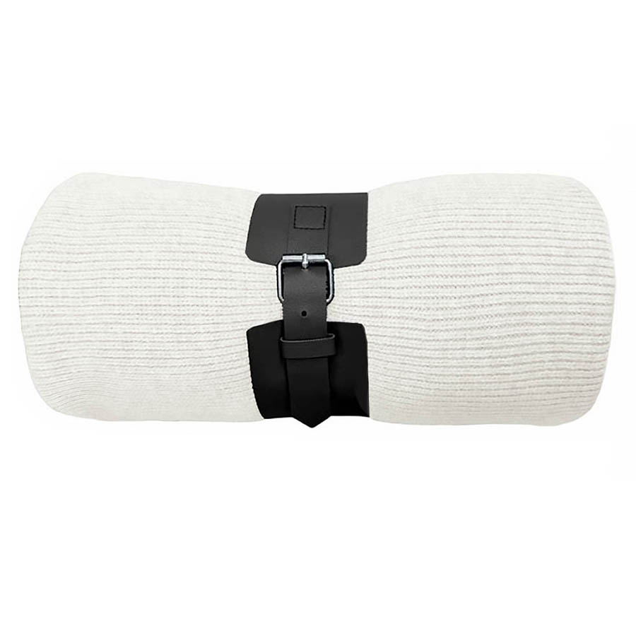 Плед  "Belt"; белый; 130 х 180 см; 100% акрил, с поясом, белый-0