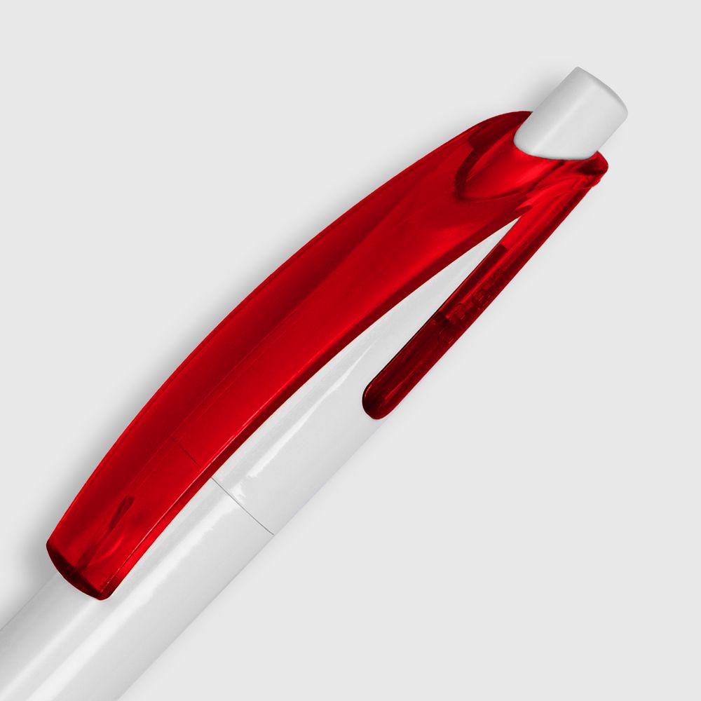 Ручка шариковая Bento, белая с красным-2