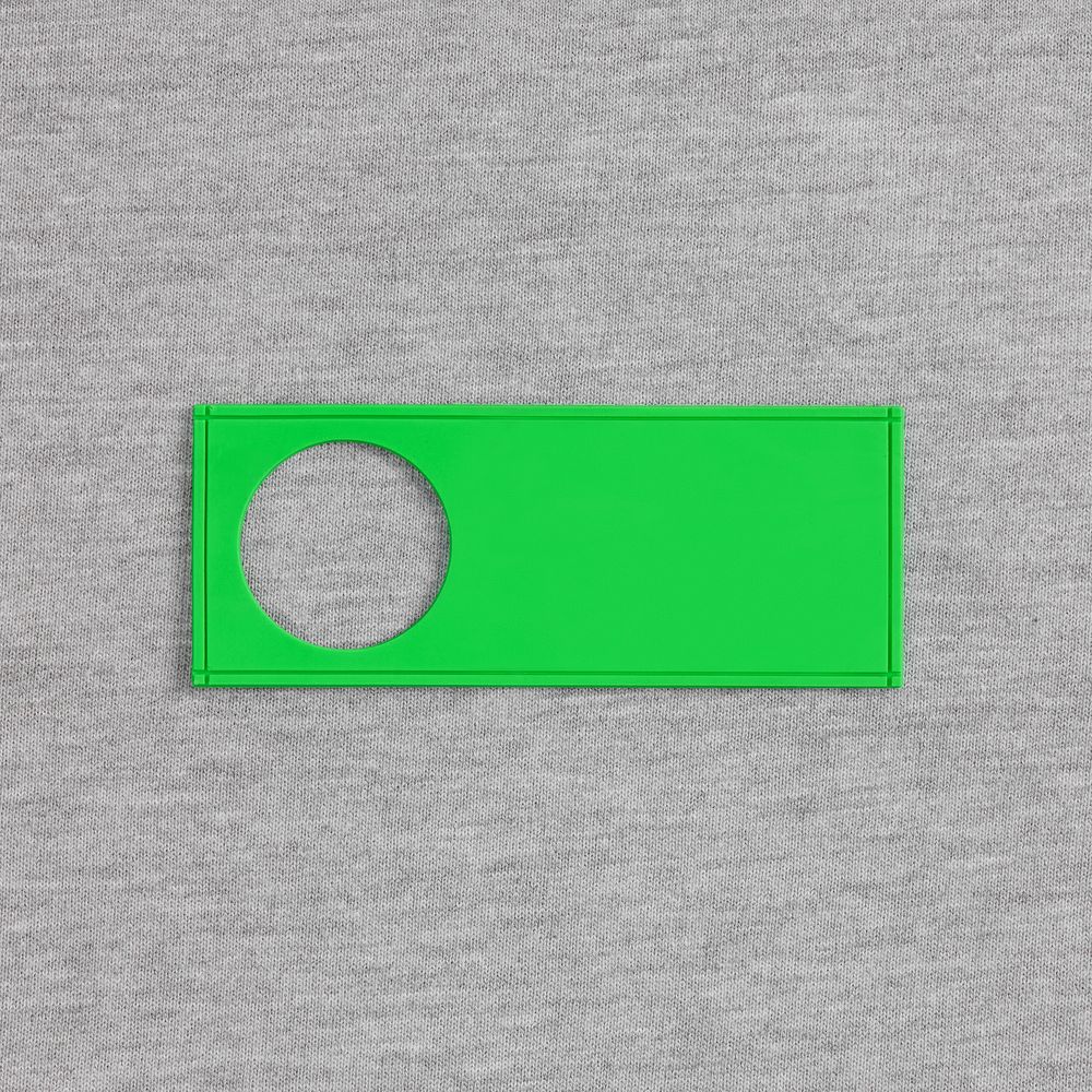 Лейбл из ПВХ с вырубкой «Круг», зеленый неон-1