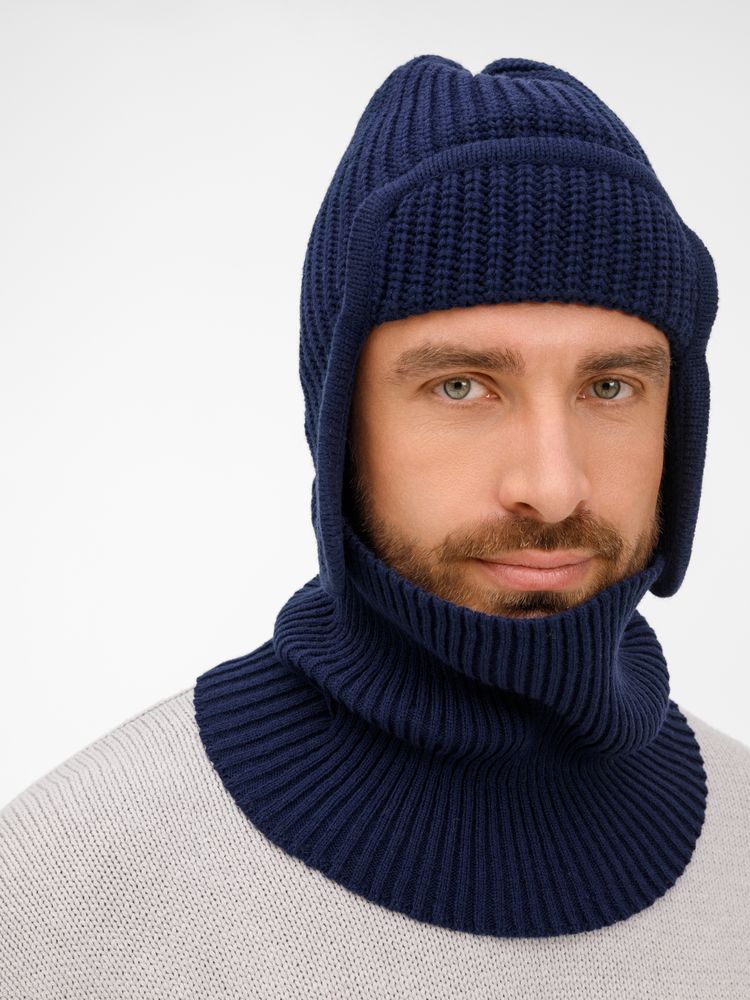 Шапка-ушанка Catch Match, темно-синяя-3