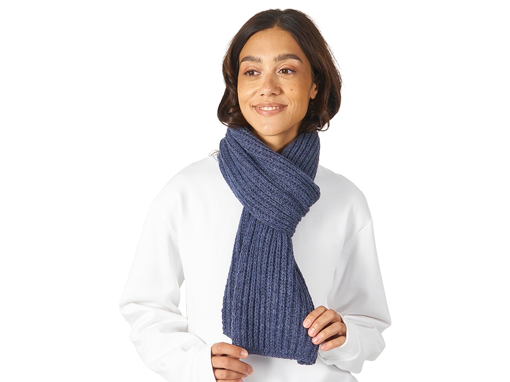 Шарф Nordend, крупный риб, темно-синий меланж-2