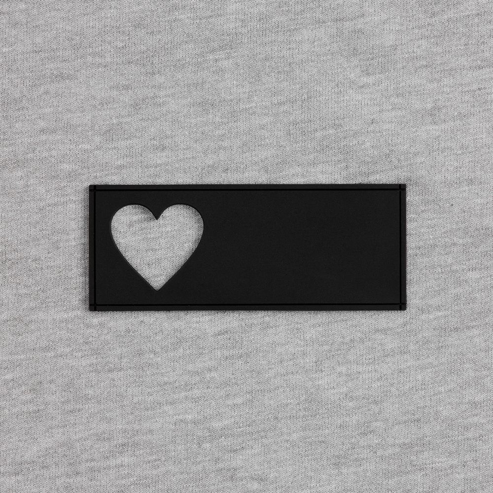 Лейбл из ПВХ с вырубкой «Сердце», черный-2