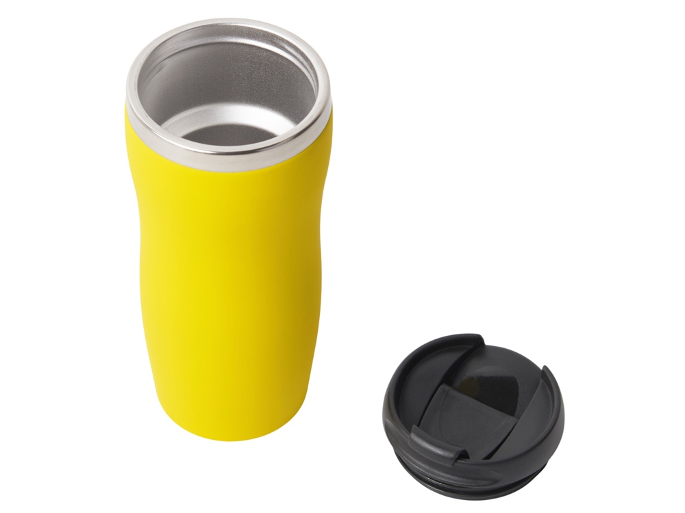 Термокружка Double wall mug C1, soft touch, 350 мл, желтый-1