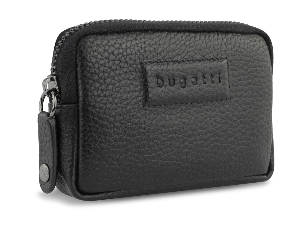 Ключница BUGATTI ЭЛЬЗА | ELSA, с защитой данных RFID, чёрная, воловья кожа/полиэстер, 11х2х7 см-0