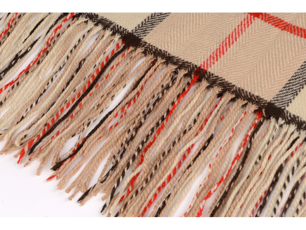 Плед акриловый в клетку Tartan, бежевый-1