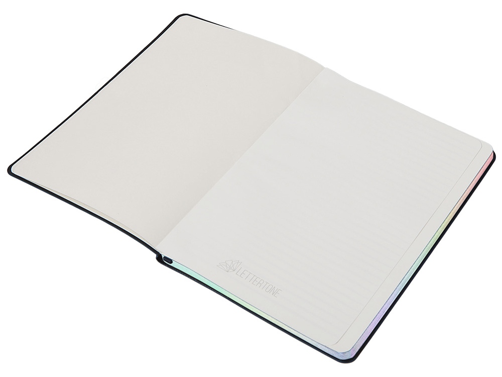 Блокнот А5 в гибкой обложке Fellini с голографическим срезом, темно-синий-3