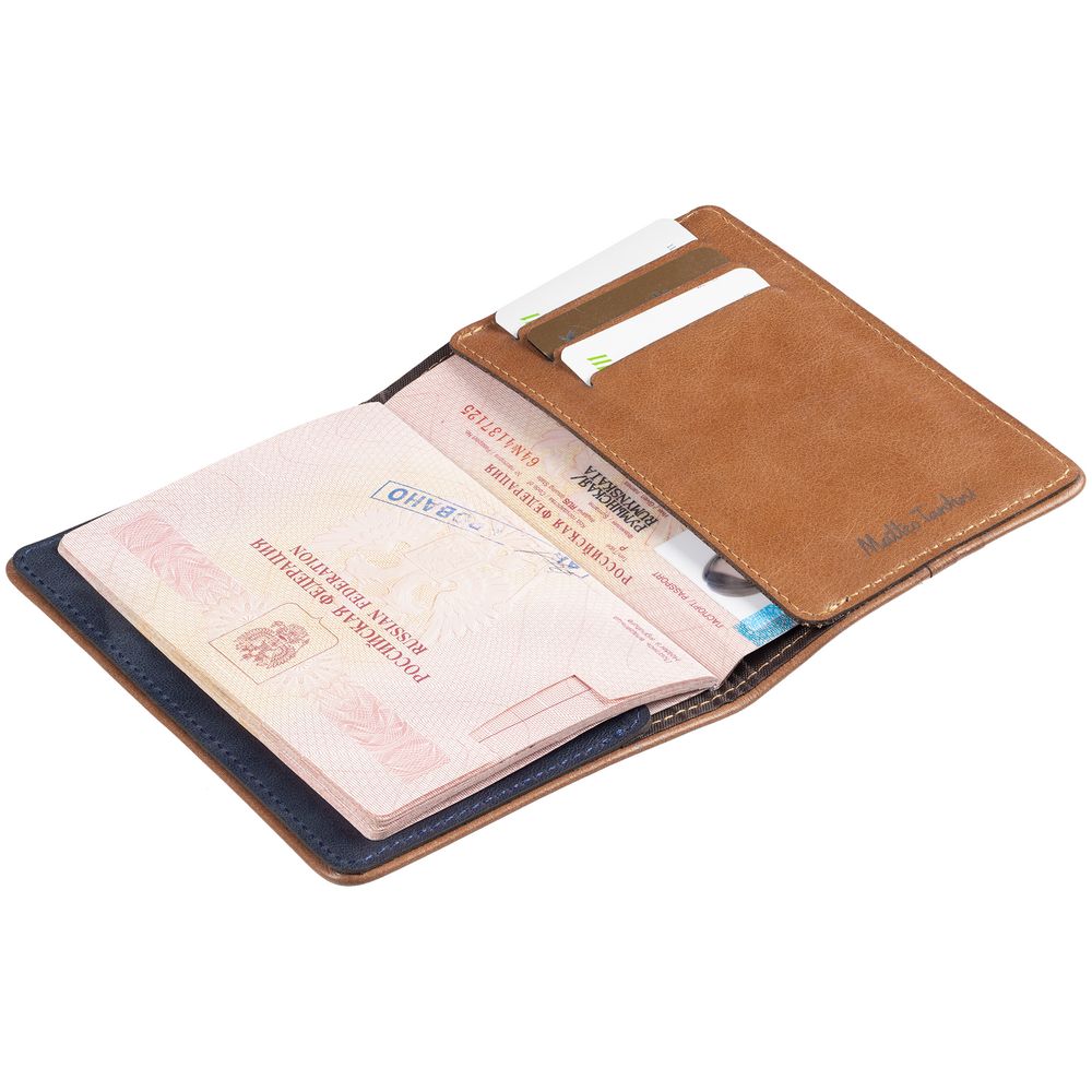 Обложка для паспорта Kalsa Palermo, синяя-2