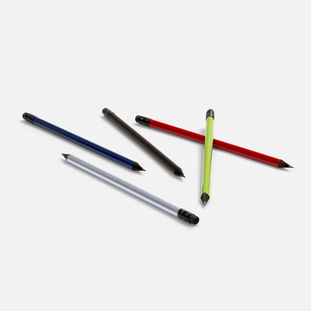 Карандаш простой Triangle Black с ластиком, серебристый-1