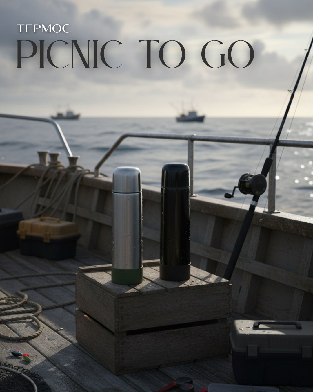 Термос Picnic Bright To Go, Чёрный/хаки-1