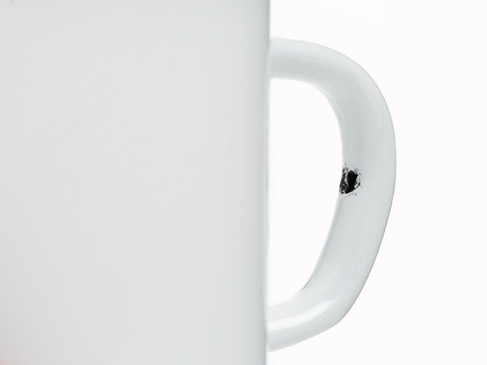 Кружка эмалированная с ободком, белая-2