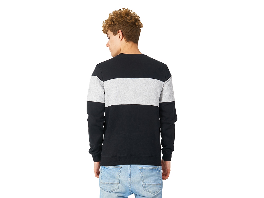 Свитшот блокинг Edinburgh, черный/серый меланж, мужской-2