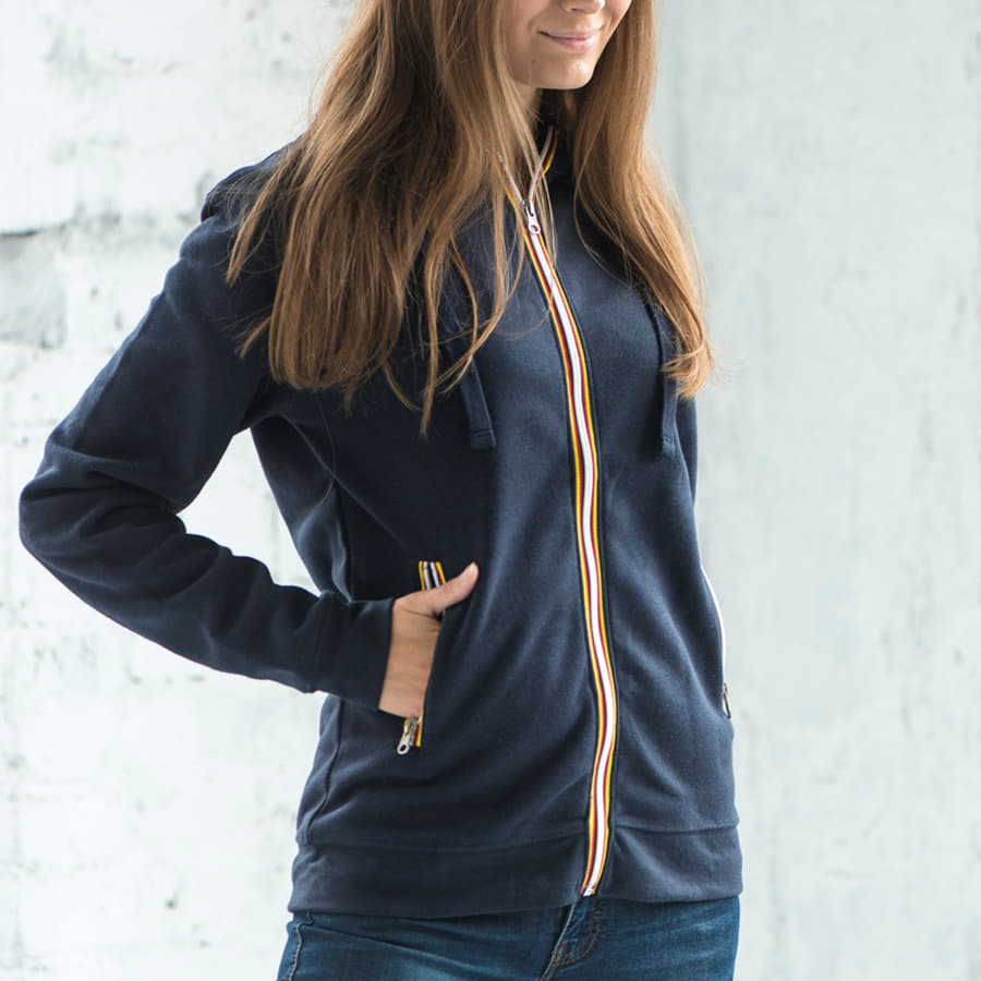 Толстовка худи на молнии с начесом LAS VEGAS LADY 280, темно-синий-5