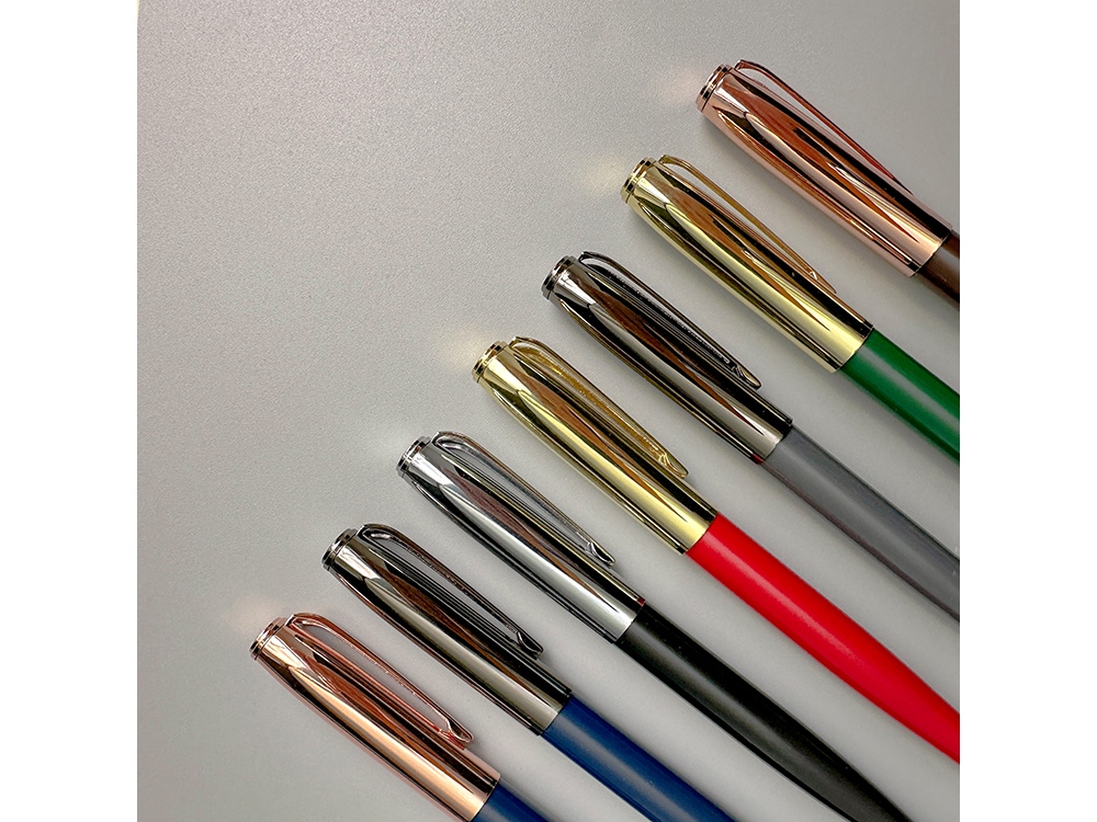Ручка металлическая шариковая Napoli, зеленый/золотистый-3