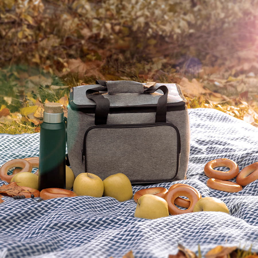 Термосумка с карманом POCKET, серый меланж-5