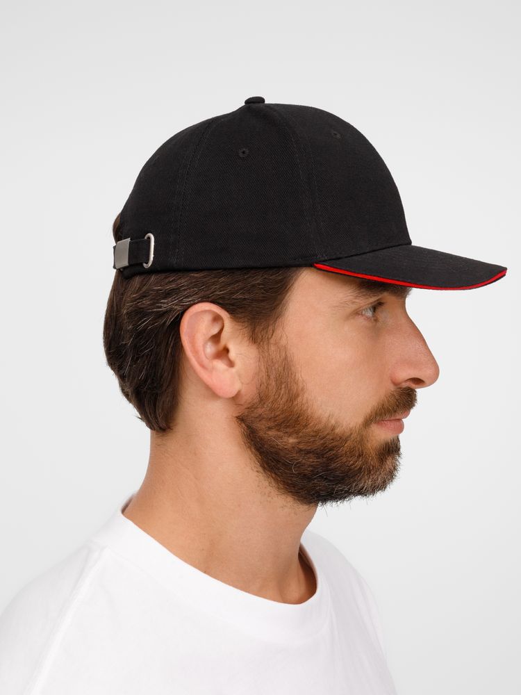 Бейсболка Buffalo, черная с красным-5