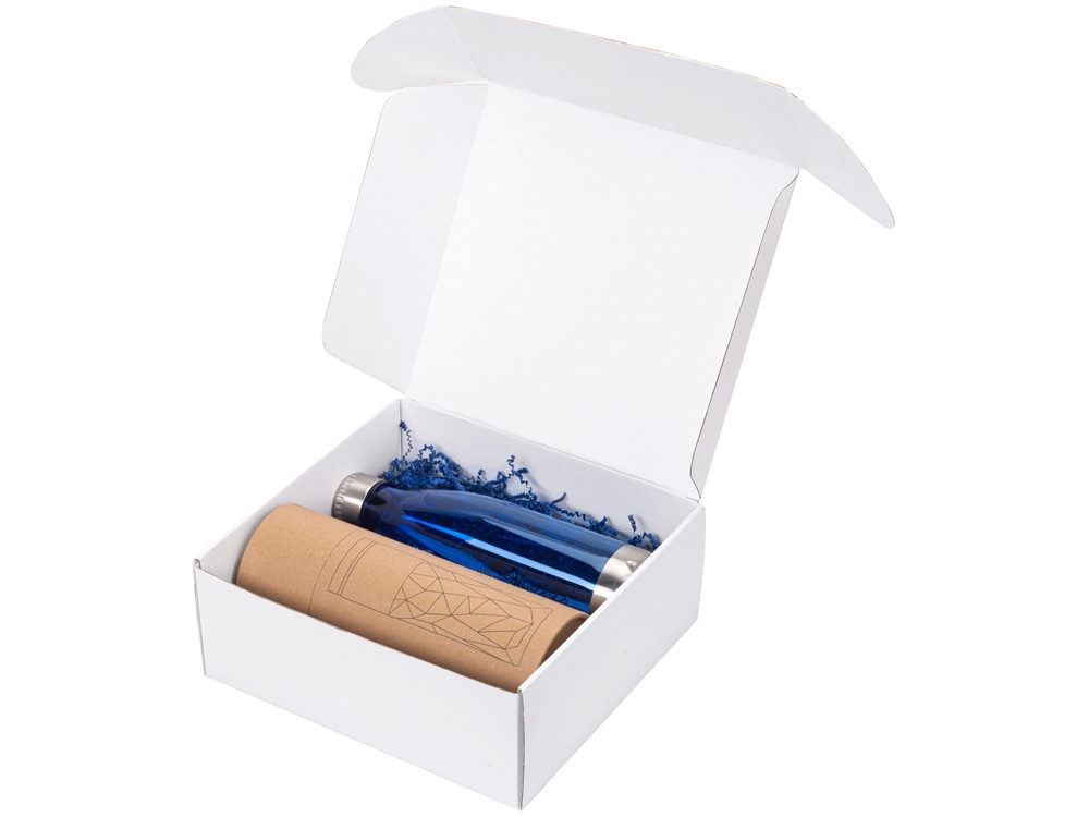 Подарочный набор с термокружкой и бутылкой Water cross, синий-1