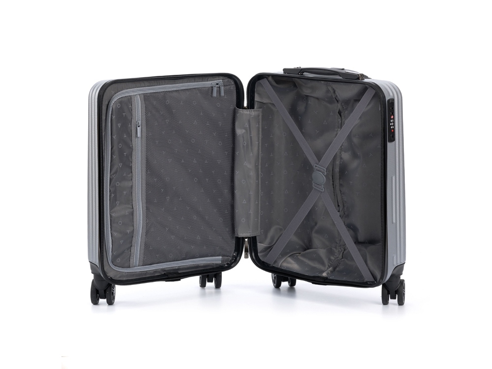 Чемодан TORBER Lama, серебристый, ABS-пластик, 38 х 21 х 55 см, 37 л-3