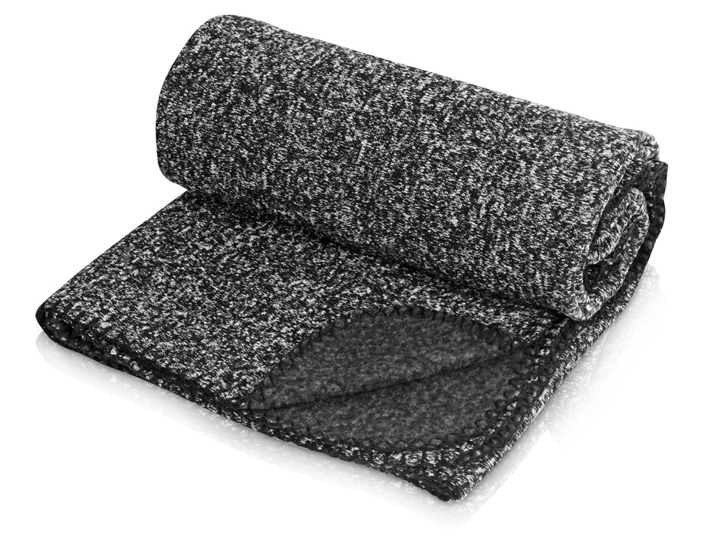 Плед вязаный Blend в чехле, черный-1