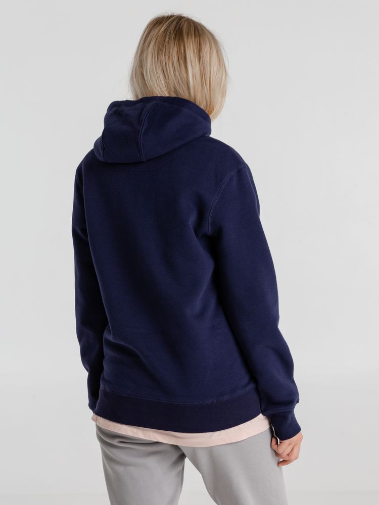 Толстовка с капюшоном унисекс King, темно-синяя-3