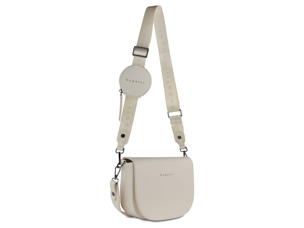 Сумка наплечная женская BUGATTI Almata, с кошельком, бежевая, полиуретан, 27х6х18,5 см-7