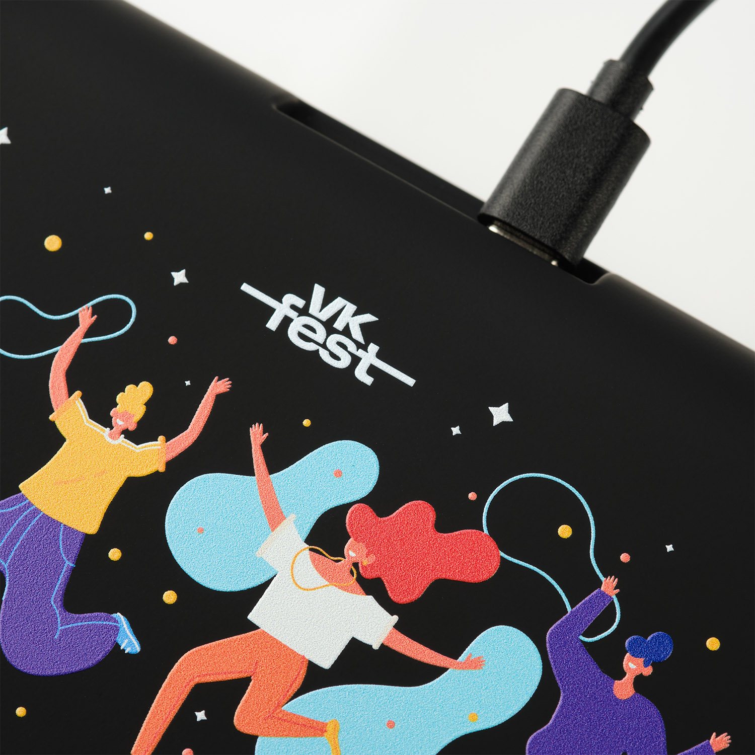 Зарядная станция с часами 15W Flame, черная-3