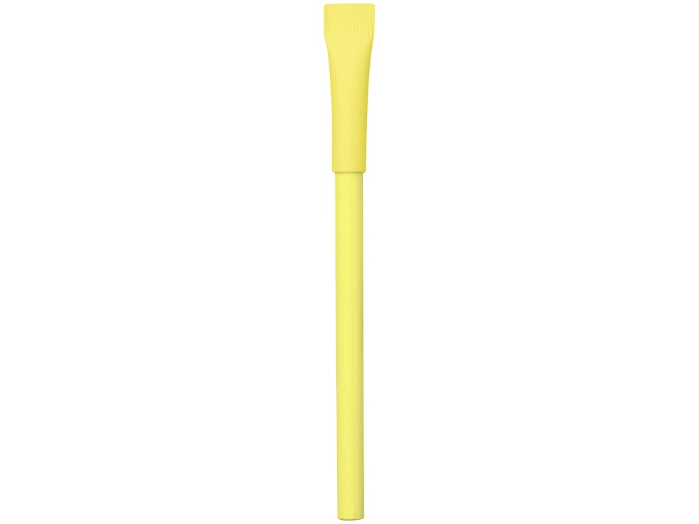 Ручка картонная с колпачком Recycled, желтый-2