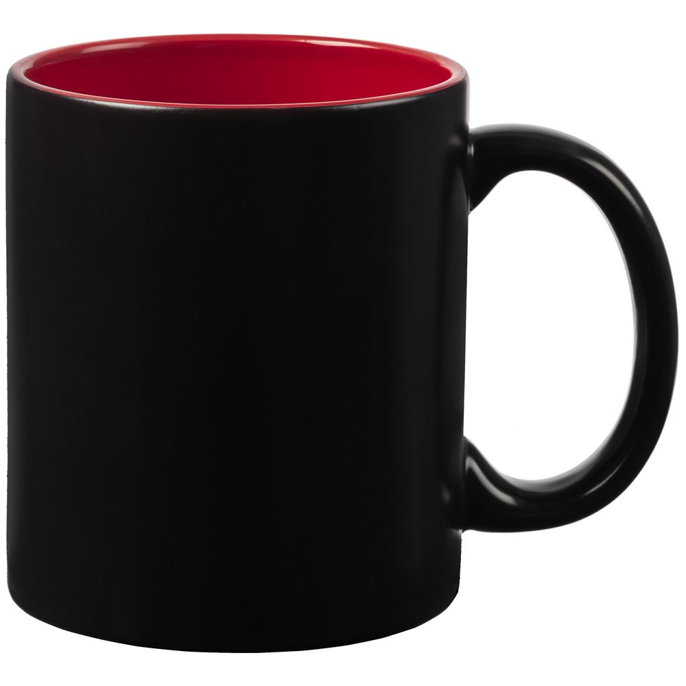 Кружка-хамелеон On Display, матовая, черная с красным-0