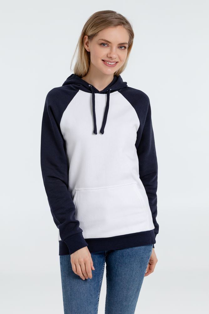 Толстовка унисекс Seattle, белая с темно-синим-5