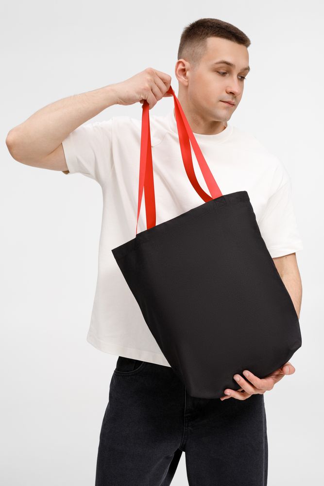 Шопер B5, черный с красными ручками-1