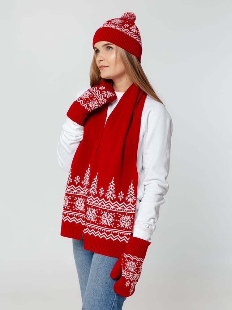 Шапка Elnik, красная с молочно-белым-2