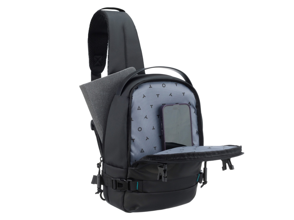 Рюкзак на одно плечо TORBER Xtreme, чёрный, 20 х 8 х 31 см, 5л-4