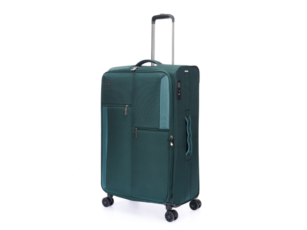 Чемодан TORBER Seyd, тёмно-зелёный, нейлон 600D, 48 х 22 х 78 см, 85 л-0