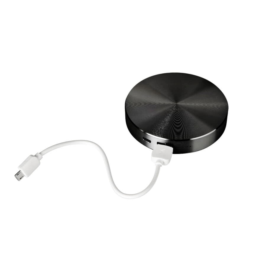 Универсальный аккумулятор "UFO" (6000mAh) в подарочной коробке, черный,8,6х1,5 см,металл, черный-4