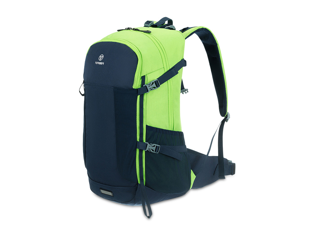 Туристический рюкзак TORBER КЕМПИНГ, синий/салатовый, полиэстер, 36 х 54 х 16 см-1