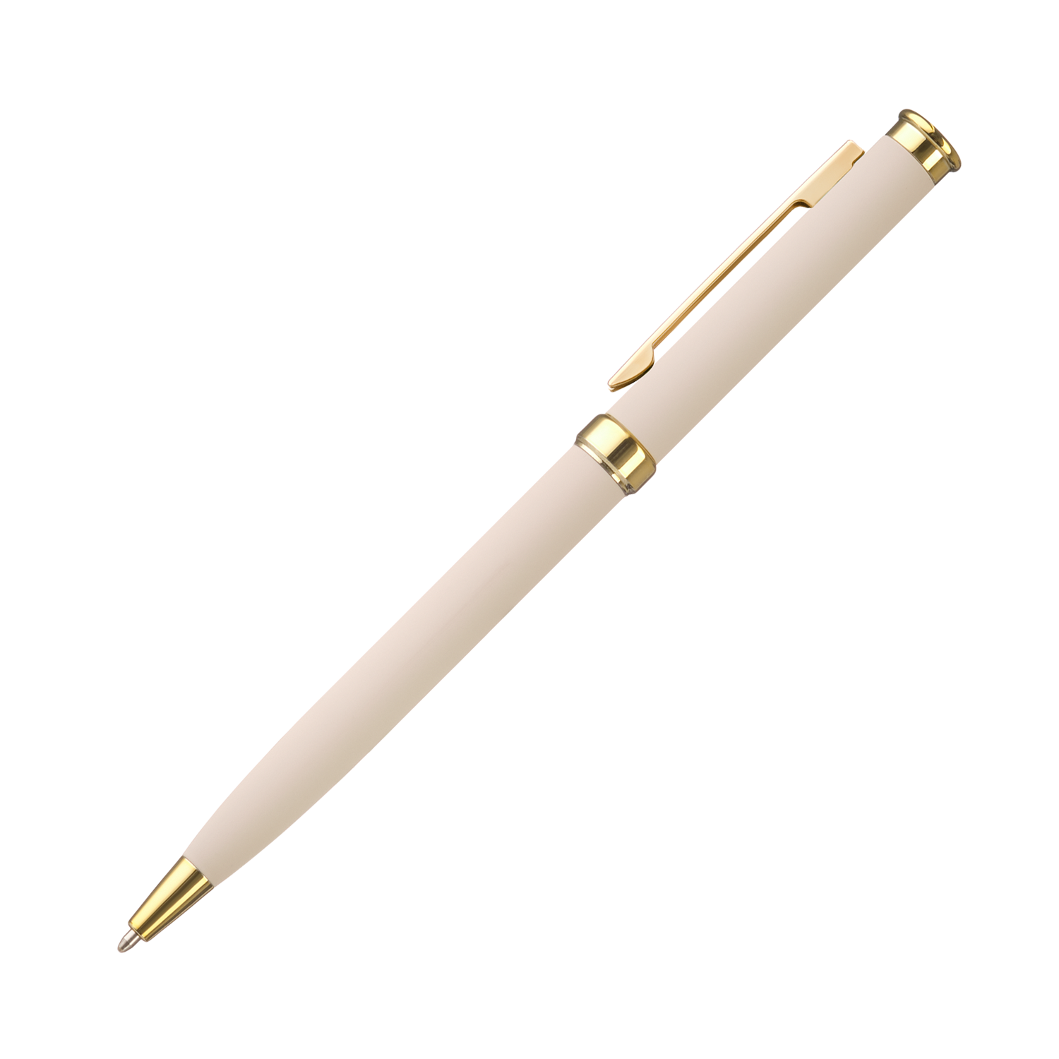 Шариковая ручка Бенуа (Benua), бежевая/позолота-0