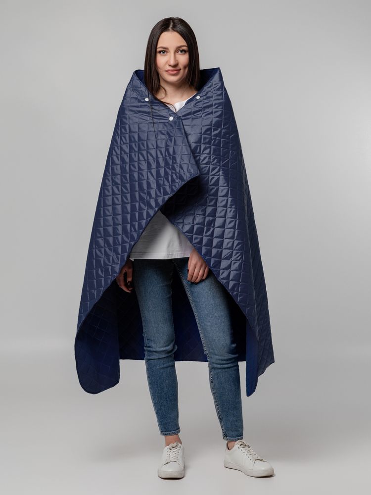 Плед-пончо для пикника SnapCoat, синий-6