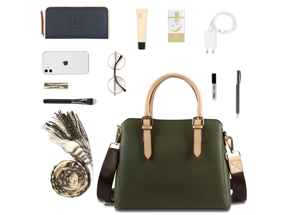 Сумка женская BUGATTI ЭЛЛА | ELLA, оливковая, полиуретан, 30х12х23 см-5