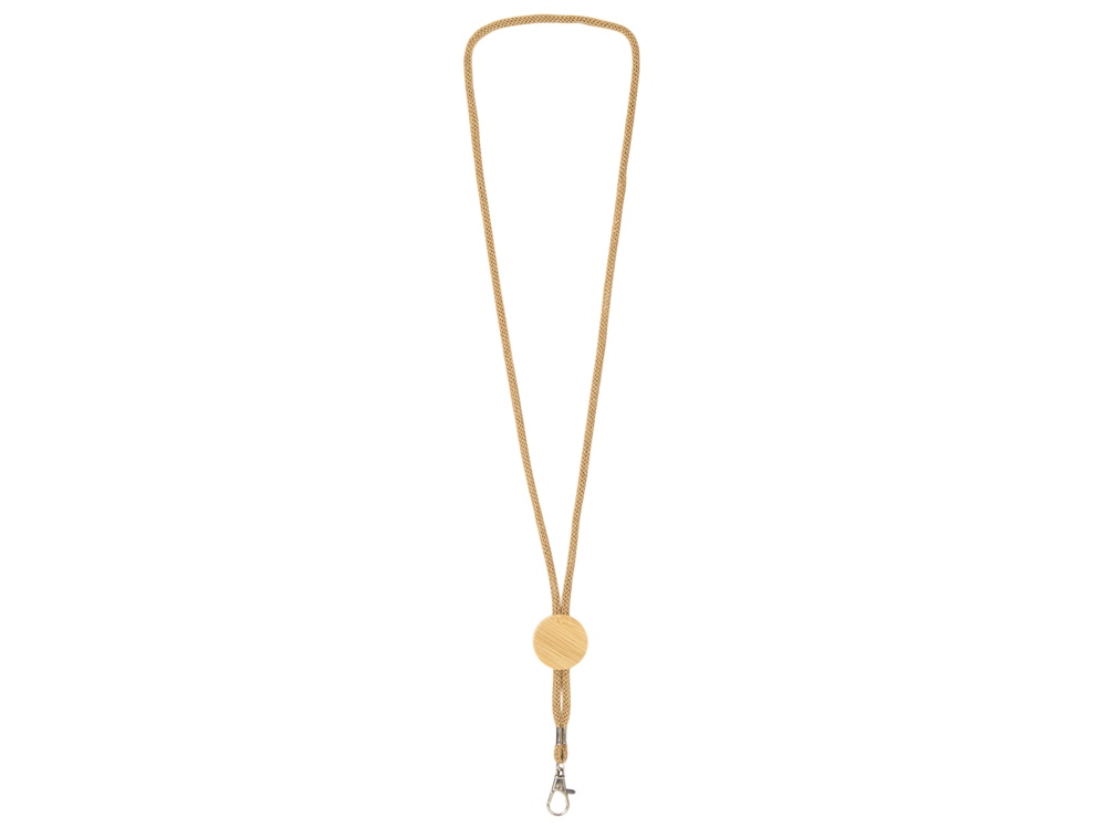 Ланъярд из бумаги с бамбуковой плашкой Franklinia, натуральный-0