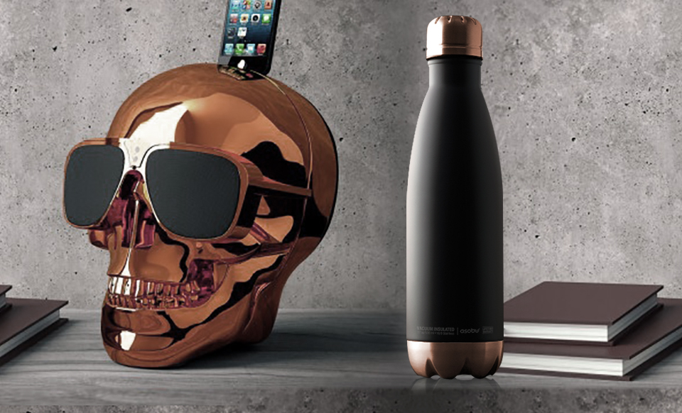 Термобутылка CENTRAL PARK, 510 мл, черная/медь-1