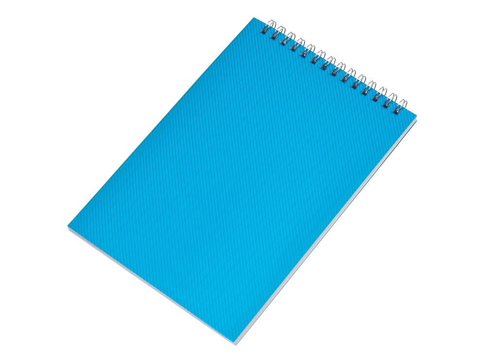 Блокнот на пружине в пластиковой обложке А5, синий-0