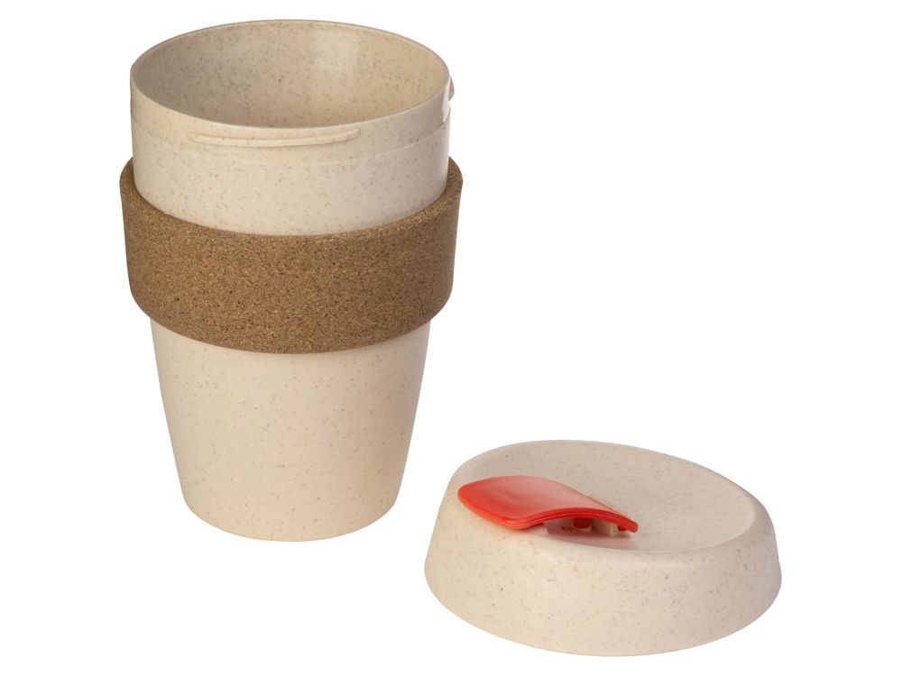 Стакан из пшеничного волокна с двойными стенками Pino, красный-3